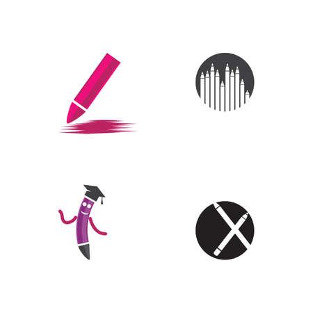 Set Pencil Logo Template vector symbol natureのイラスト素材