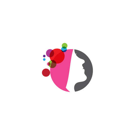 Woman face silhouette character illustration logo icon vectorのイラスト素材