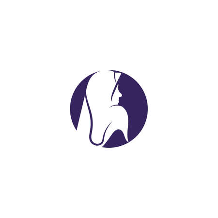 Muslimah hijab Logo template vector illustration designのイラスト素材