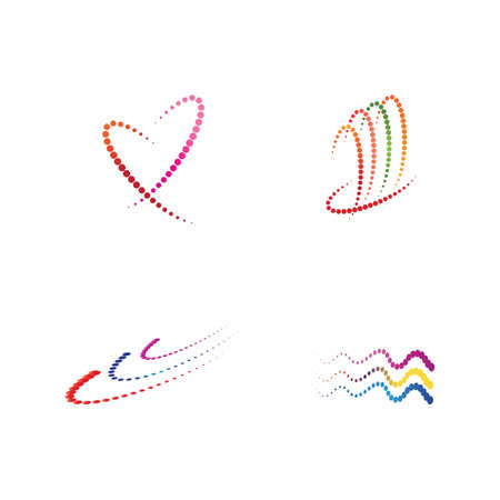 Set Halftone logo concept vector flat designのイラスト素材