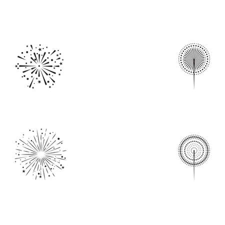 Set Fireworks Logo Template vector symbol natureのイラスト素材