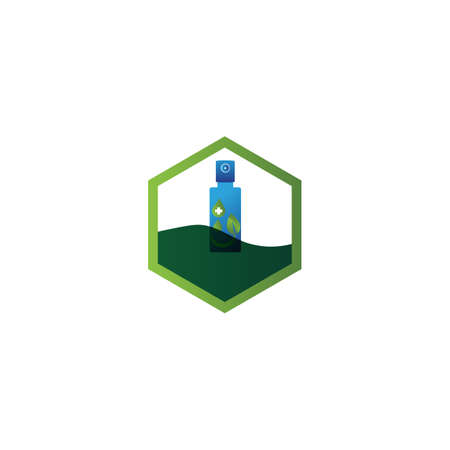 Hand sanitizer icon flat design vectorのイラスト素材