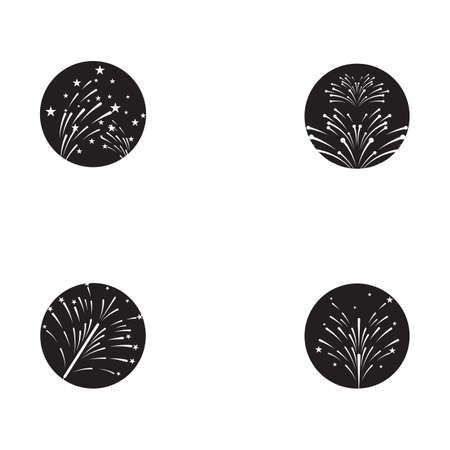 Set Fireworks Logo Template vector symbol natureのイラスト素材