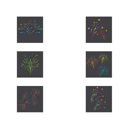 Set Fireworks Logo Template vector symbol natureのイラスト素材