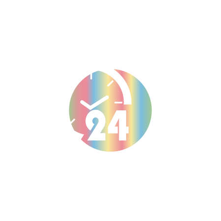 24 Hour icon vector illustration design templateのイラスト素材