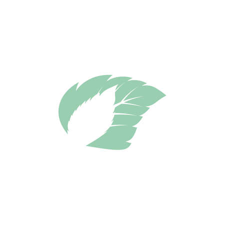 Leaf Mint Logo Template vector symbol natureのイラスト素材