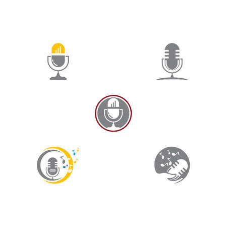 Set Podcast Vector icon design illustration Templateのイラスト素材