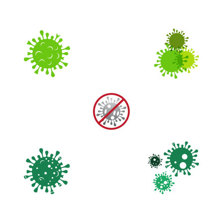 corona Virus vector illustration icon template designのイラスト素材