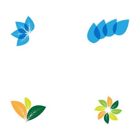 Set Leaf Logo Template vector symbol natureのイラスト素材