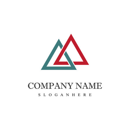 Triangle Logo Template vector icon illustration designのイラスト素材