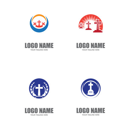 Set Gravestone Logo Template vector symbol natureのイラスト素材