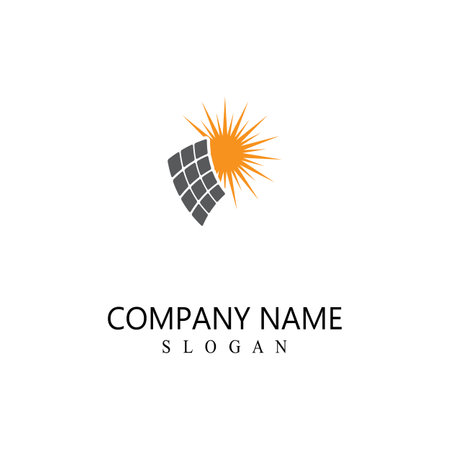 solar energy logo vector templateのイラスト素材
