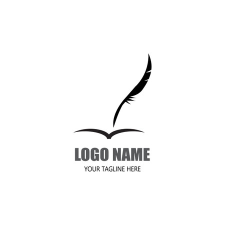 Feather pen write sign logo template app iconsのイラスト素材
