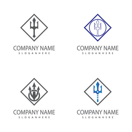 Set Trident Logo Template vector icon illustration designのイラスト素材