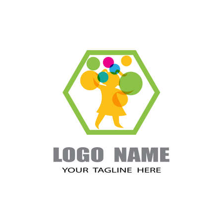 Kids Logo Template vector symbol natureのイラスト素材