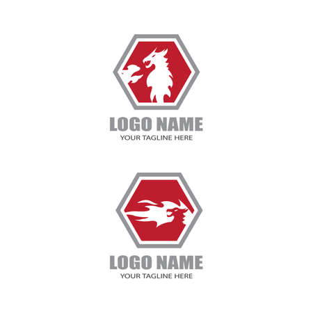 Dragon vector icon illustration design logo templateのイラスト素材