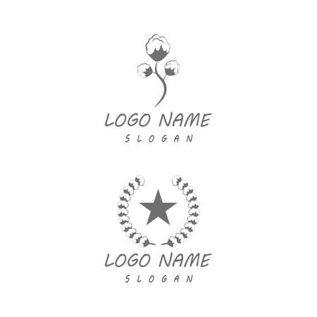 Cotton Logo Template vector symbol natureのイラスト素材