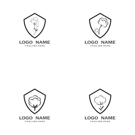 Cotton Logo Template vector symbol natureのイラスト素材
