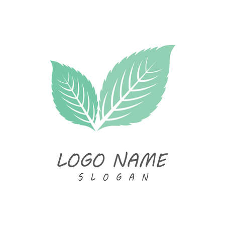 Leaf icon Vector Illustration design Logo templateのイラスト素材