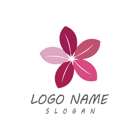 Beauty plumeria icon flowers design illustration Templateのイラスト素材