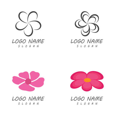 Beauty plumeria icon flowers design illustration Templateのイラスト素材