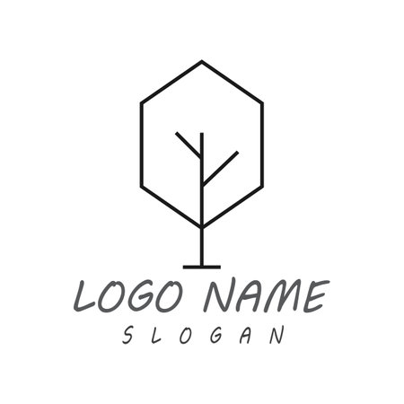 Tree Line Logo Template vector symbol natureのイラスト素材