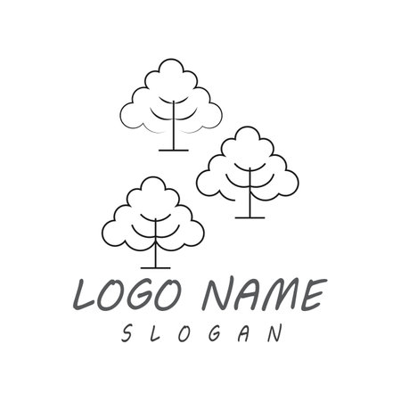 Tree Line Logo Template vector symbol natureのイラスト素材