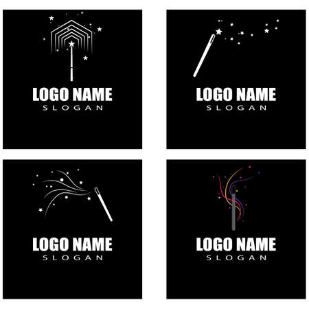 Wand magic hat Logo Template vector symbol designのイラスト素材