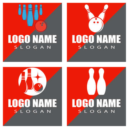 Bowling pin Logo Template vector icon illustration designのイラスト素材