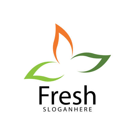 Leaf icon Vector Illustration design Logo templateのイラスト素材