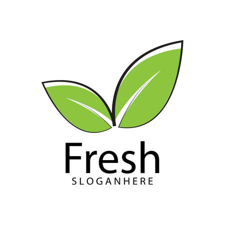 Leaf icon Vector Illustration design Logo templateのイラスト素材