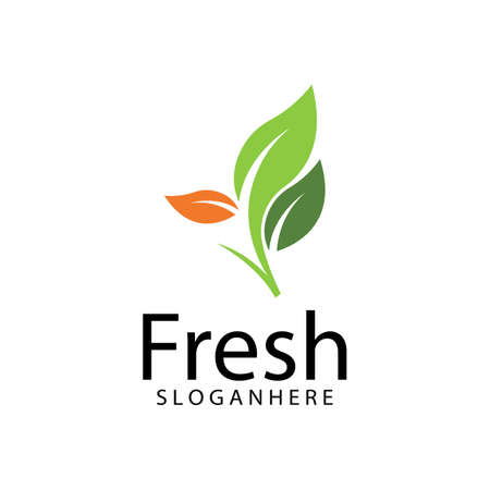 Leaf icon Vector Illustration design Logo templateのイラスト素材