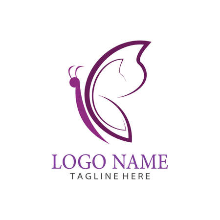 Beauty Butterfly logo Vector icon designのイラスト素材