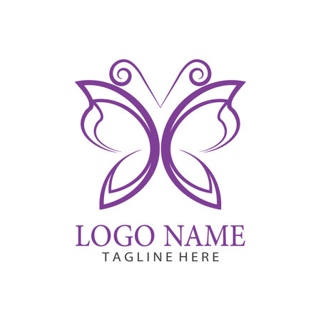 Beauty Butterfly logo Vector icon designのイラスト素材