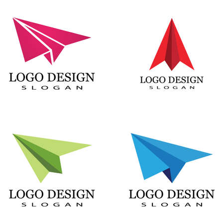 Paper plane logo vector illustration templateのイラスト素材