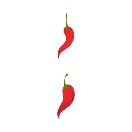 Red hot natural chili icon Template vector Illustrationのイラスト素材