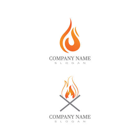 fire logo modern simple gradient. flame logo clean simple.のイラスト素材