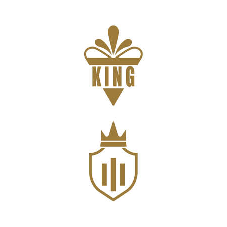 Royal King Queen Crown Elegant Luxury logo designのイラスト素材