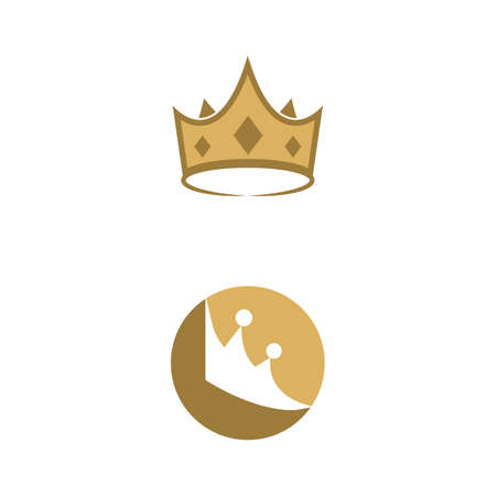 Royal King Queen Crown Elegant Luxury logo designのイラスト素材