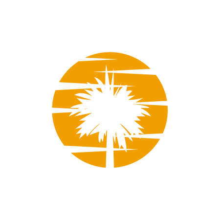 Palm Tree Beach Silhouette for Hotel Restaurant Vacation Holiday Travel designのイラスト素材