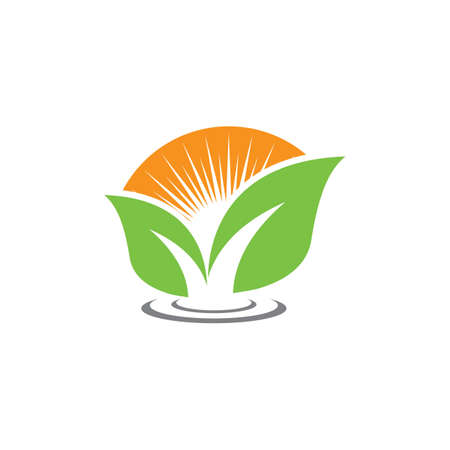 Leaf and Shutter Lens Aperture for Nature Photographer logo design inspirationのイラスト素材