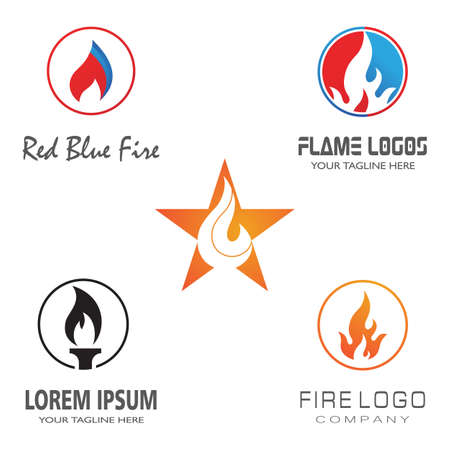 fire logo modern simple gradient. flame logo clean simple.のイラスト素材
