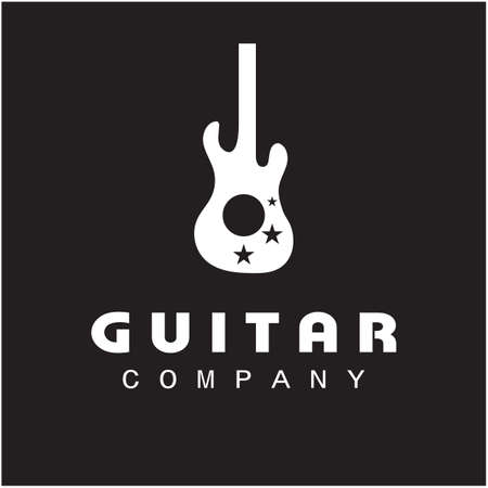 Cross Guitar Music Band Emblem Stamp Vintage Retro logo designのイラスト素材