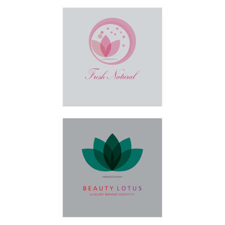 Beauty Vector lotus flowers design logo Template iconのイラスト素材