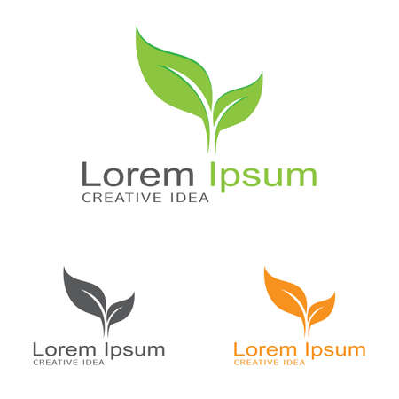 Leaf icon Vector Illustration design Logo templateのイラスト素材