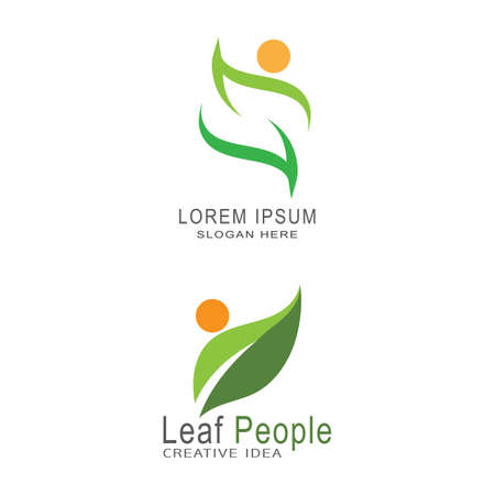 Leaf icon Vector Illustration design Logo templateのイラスト素材