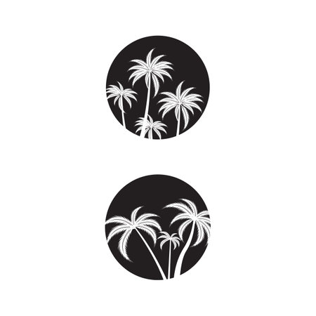 Palm tree summer logo template vector illustrationのイラスト素材