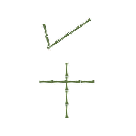 Bamboo Logo Template vector icon illustration designのイラスト素材