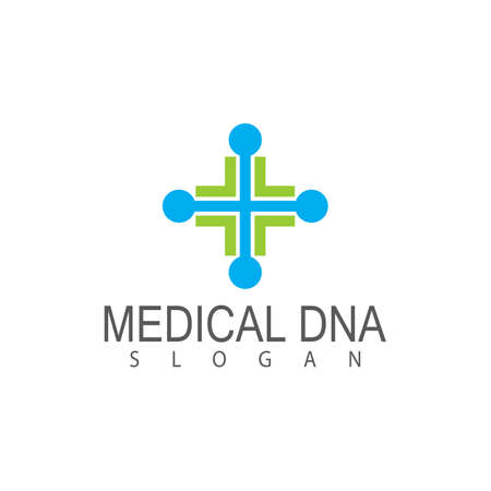 DNA gene Logo Template vector symbol illustrationのイラスト素材
