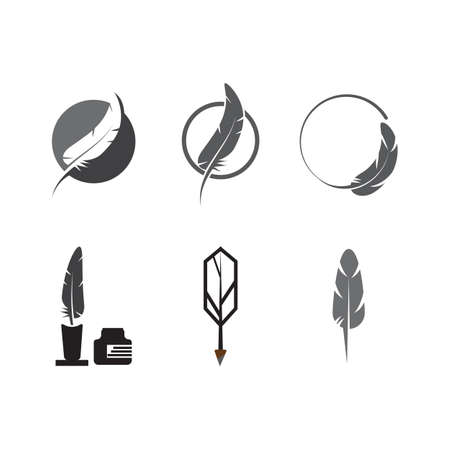 Feathers icon Vector Illustration design Logo templateのイラスト素材